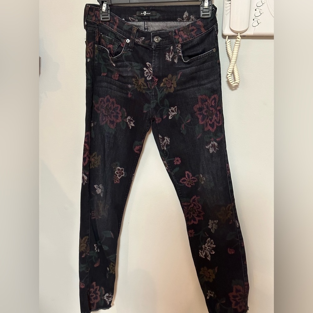 7 For All Mankind floral jeans